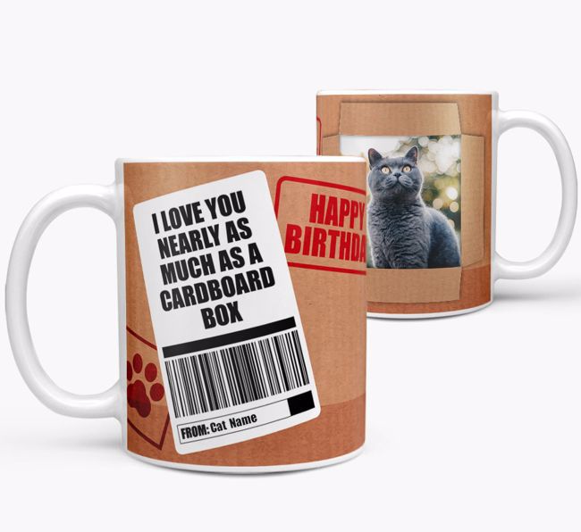 I Love You Nearly As Much As A Cardboard Box: Personalised {breedCommonName} Mug